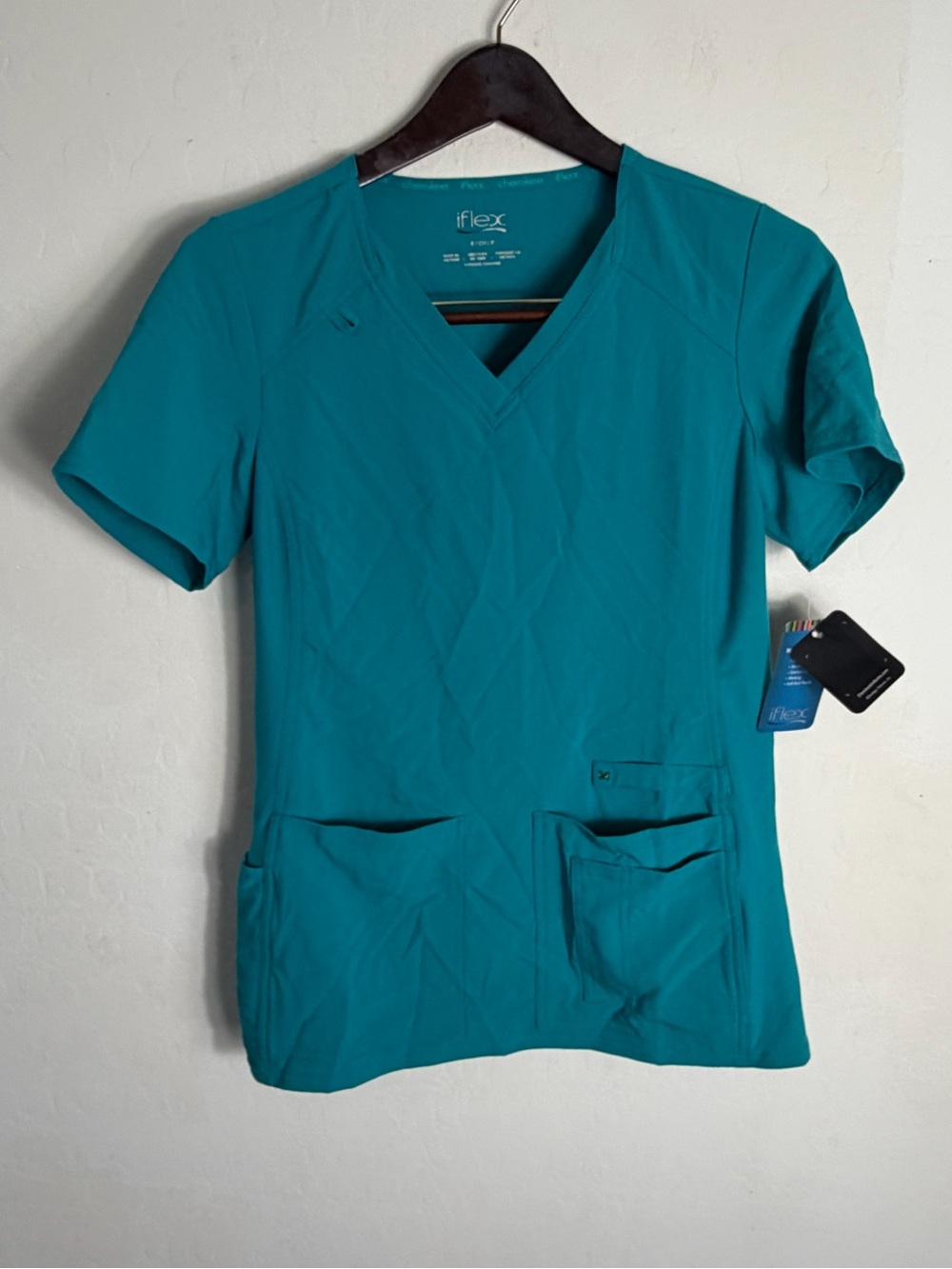 Cherokee Teal V-Neck Short Sleeve Scrub Top Nurses